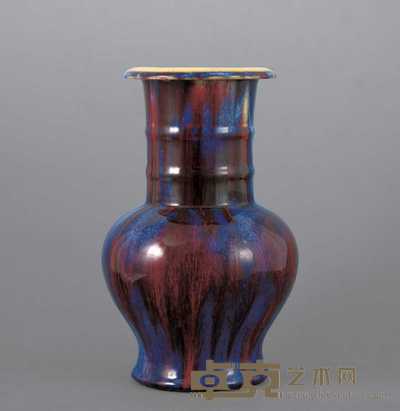 清乾隆 窑变弦纹尊 高32cm